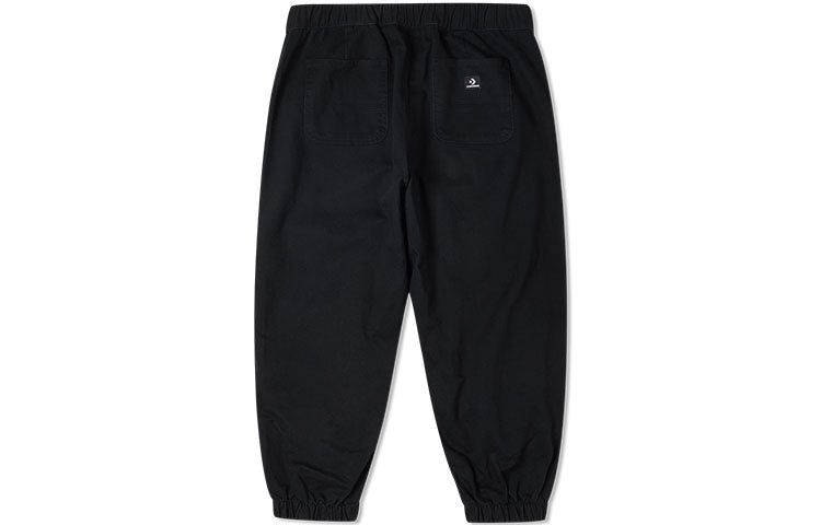 Men's Converse Solid Color Woven Bundle Feet Lacing Black Casual Pants/Trousers 10024161-A02