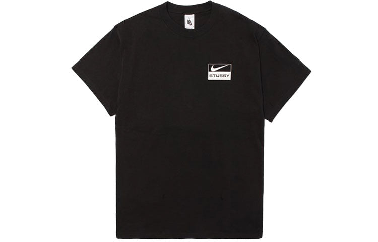 Nike x Stussy Crossover Logo Graffiti Printing Round Neck Short Sleeve Couple Style Black CU9256-010