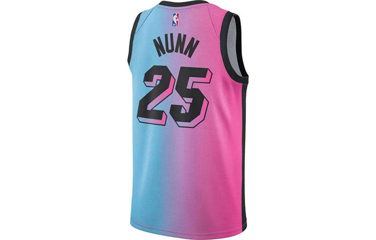 Men's Nike Swingman Miami Heat Gradient Quick Dry Environmental Friendly Knit Basketball Jersey/Vest Purple Blue CN1741-691