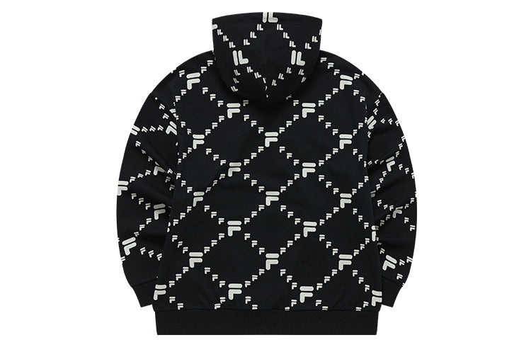 FILA FUSION Logo Out of Box Hoodie 'Black White' T11U216205F-BK