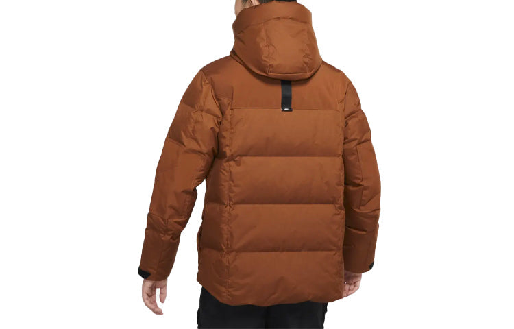 Men's logo Nike Storm-fit City Series Logo Hooded Long Sleeves Solid Color Down Jacket Brown DD6981-204