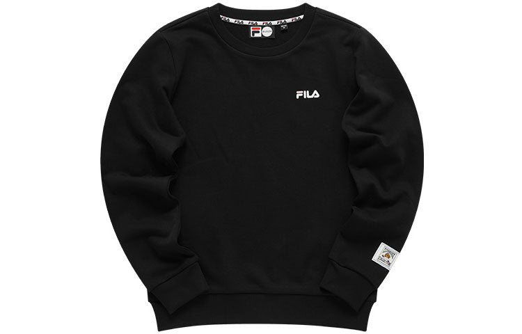 (WMNS) FILA FUSION Logo Printing Sports Round Neck Hoodie Black T11W112208F-BK