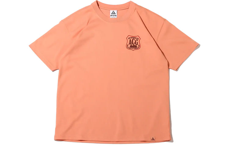 Men's Nike ACG Minimalistic Alphabet Logo Printing Casual Round Neck Short Sleeve Pink T-Shirt DR7758-824