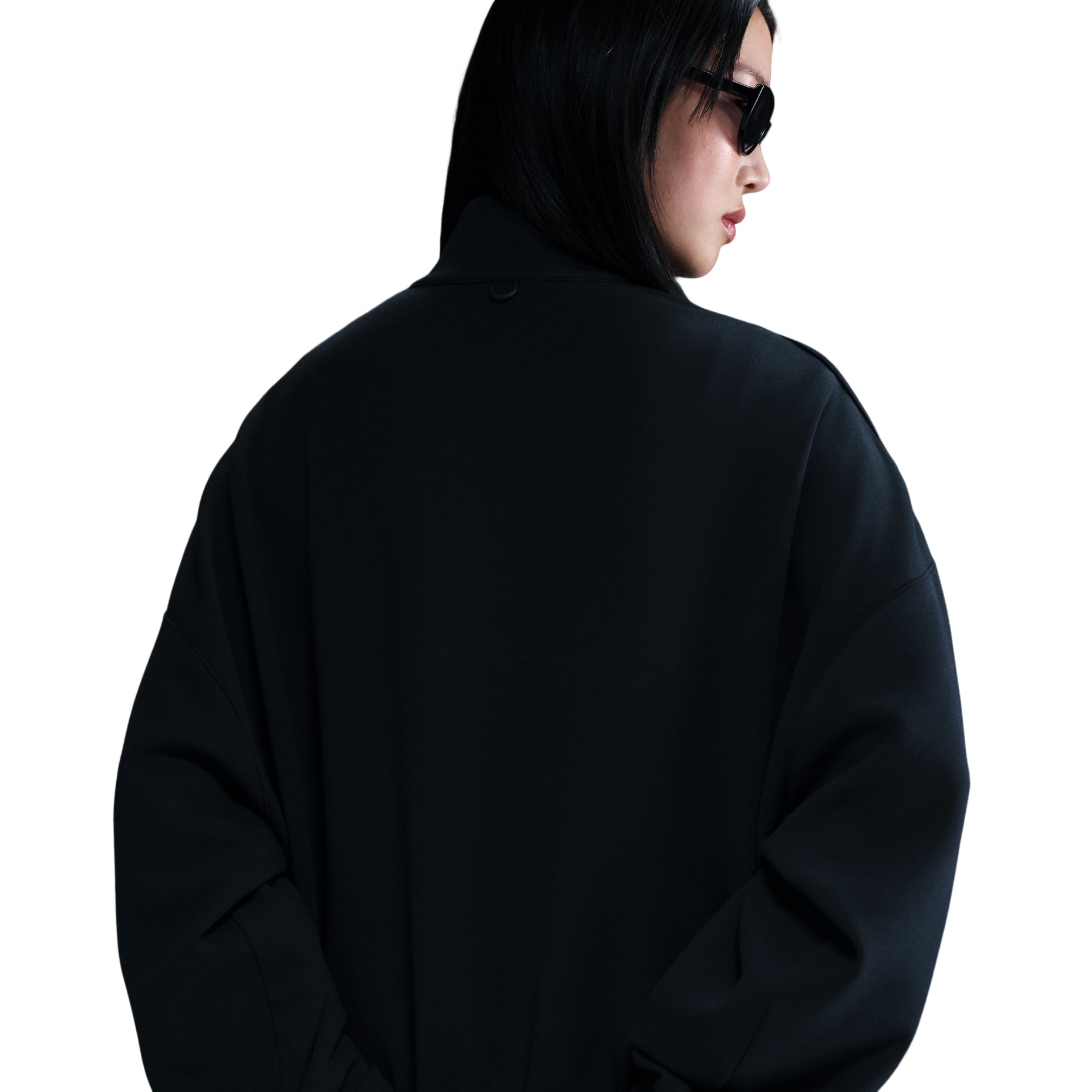 (WMNS) Nike 24.7 ImpossiblySoft Dri-FIT 1/2-Zip T-shirt Oversized Fit 'Black' HQ8189-010
