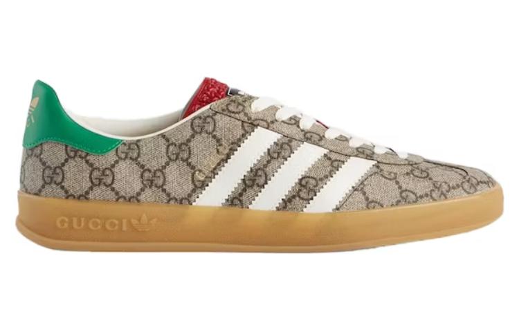 Adidas Originals x Gucci Gazelle GG Supreme Shoes 'Beige Ebony Green' 715222-FAAR3-9751