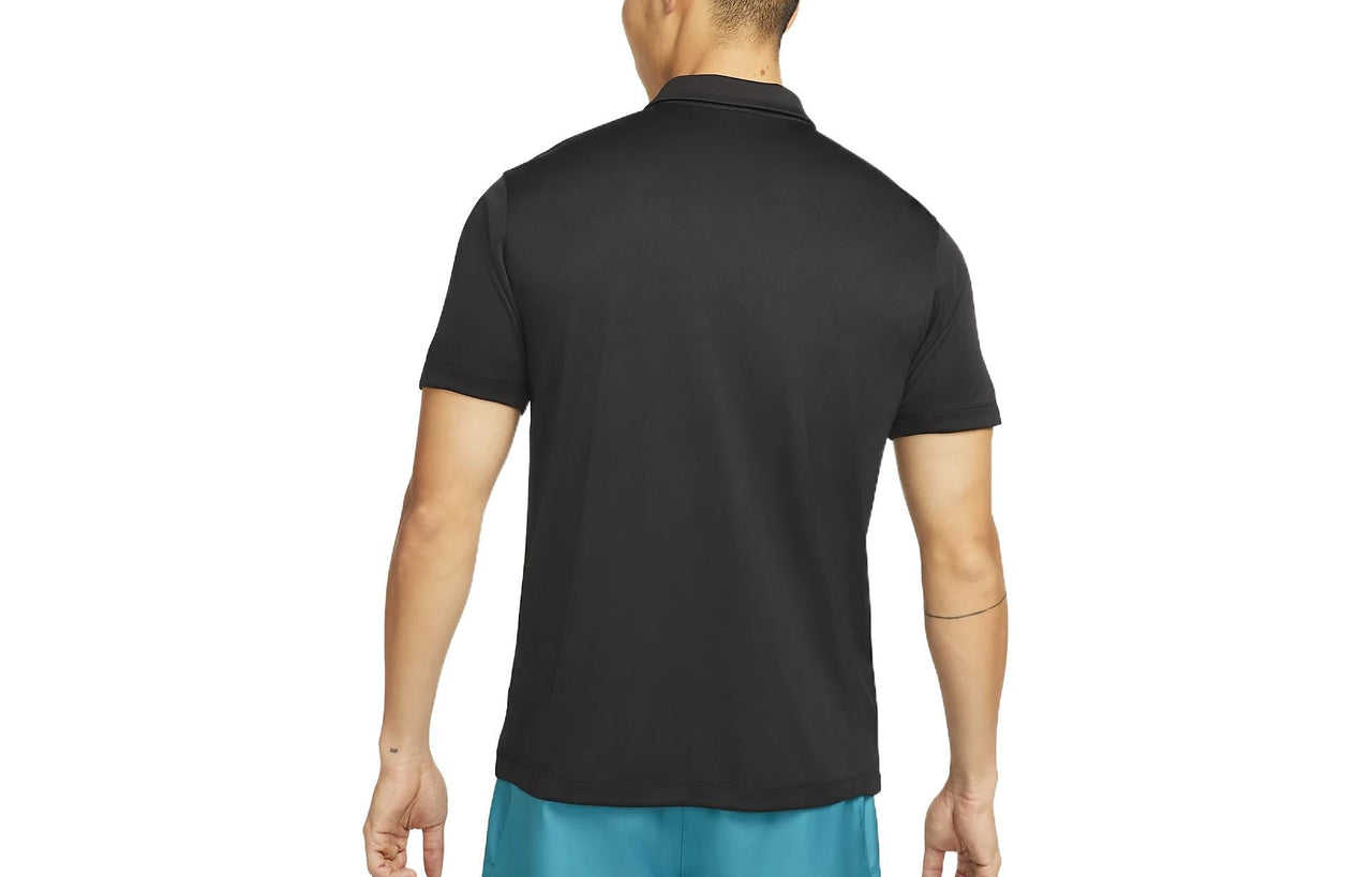 Men's Nike Solid Color Buckle Short Sleeve polo Black Polo Shirt DH0858-010