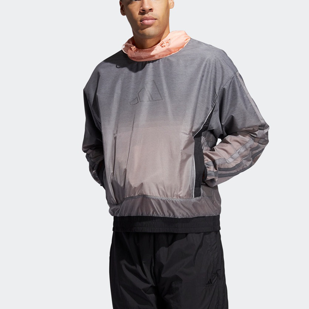 adidas Basketball Sports Contrasting Colors hooded Logo Jacket Gray GK8415
