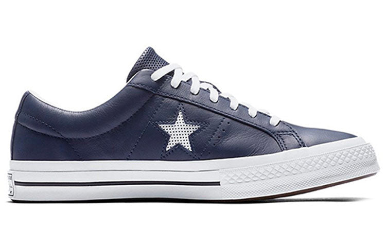 Converse One Star Perforated Leather Low Top Navy 158463C