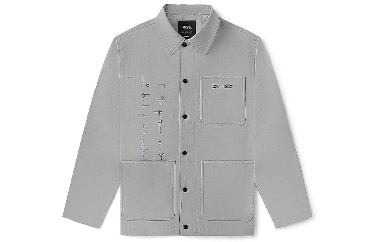 Men's Vans Series Skateboard Logo Printing Sports Jacket Gray VN0A5F5SSLV1