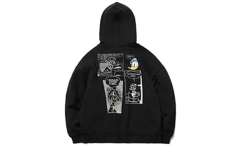 Li-Ning x Disney Crossover Cartoon Printing Loose Sports Pullover Hoodie Black AWDR492-2