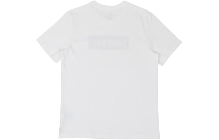 Men's Nike Small Cube Alphabet Round Neck Short Sleeve White T-Shirt DR7732-100