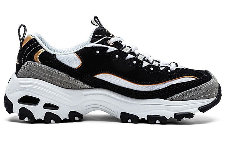 (WMNS) Skechers D'Lites Running Shoes Black/White 99999745-BKGD
