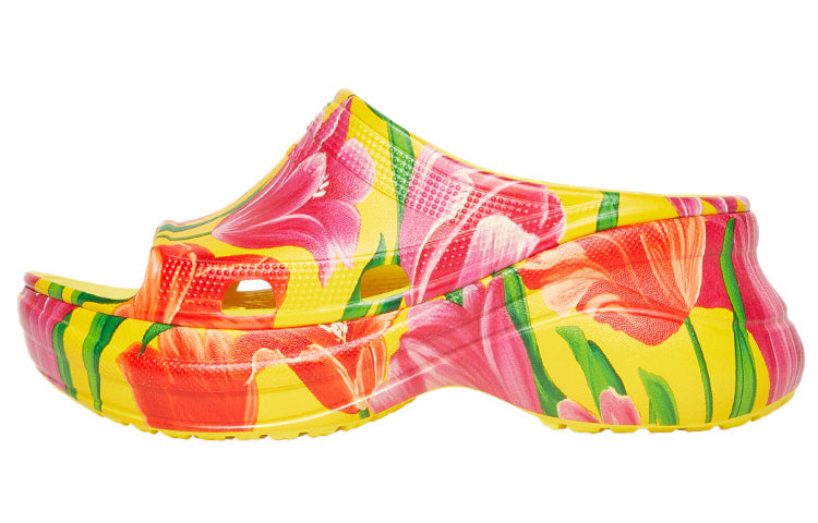 (WMNS) Balenciaga Pool Slide Sandals x Crocs 'Tulip Print Multi' 677389W1S8F7053