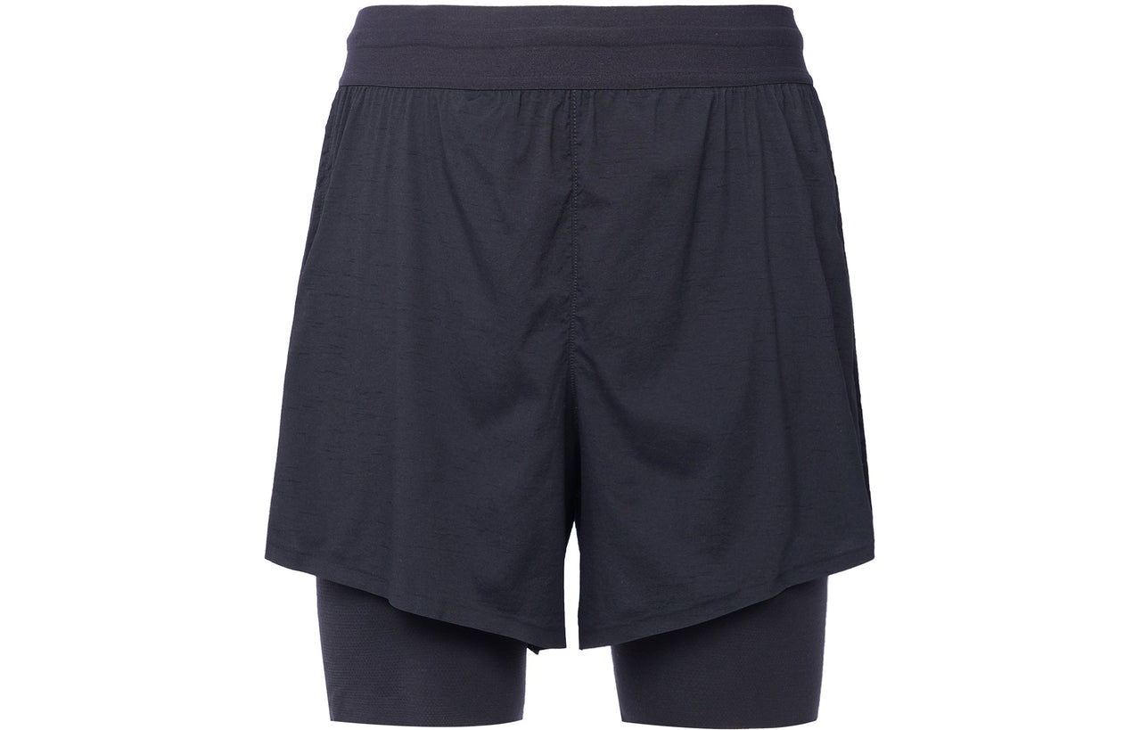 Nike Yoga Solid Color Lacing Breathable Casual Sports Shorts Black DN1521-010