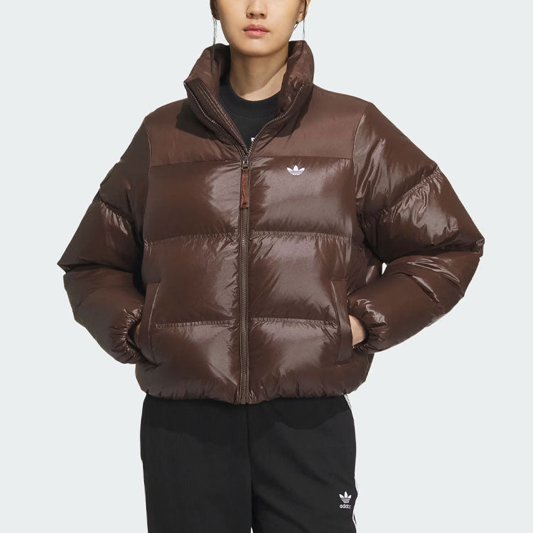 (WMNS) adidas originals Short Down Puffer Jacket 'Brown' IK2797