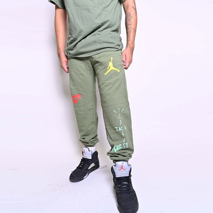 Travis Scott Cactus Jack x Jordan Highest Sweatpant 'Olive' TC-302