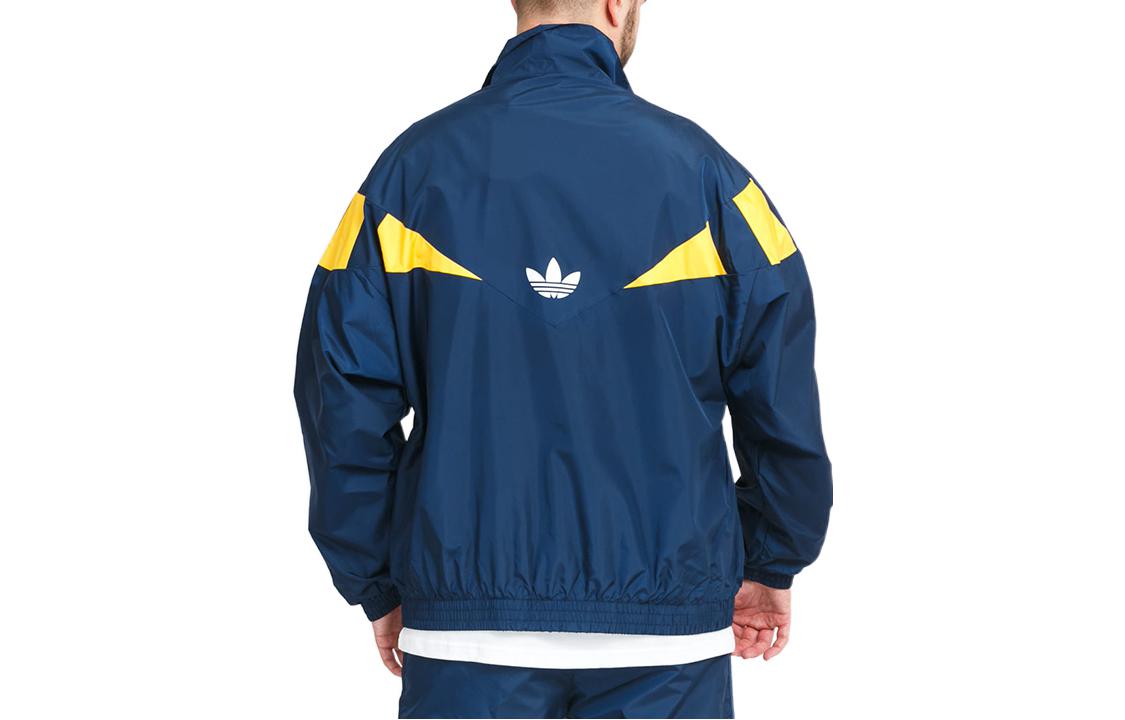 adidas originals Pattern Printing Long Sleeves Jacket Blue HF9226