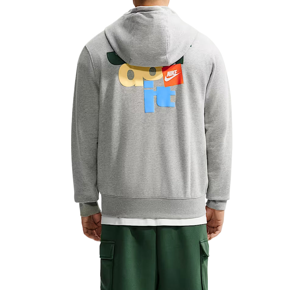 Nike Sportswear Club French Terry Hoodie 'Dark Grey Heather Light Smoke Grey White' IM5540-063