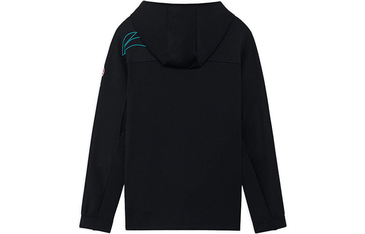Li-Ning CBA Basketball Series Alphabet Printing Hoodie 'Black' AWDR709-2