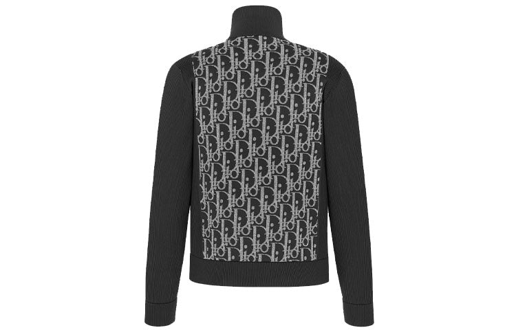 DIOR Embroidered Logo Cashmere Plain Crewneck Pullover Sweater For Men Navy 113M421AT195-C988