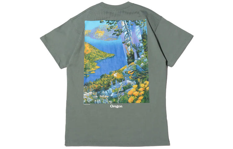 Nike ACG Crater Lake Sports Printing Pattern Round Collar Male Green DA4878-365