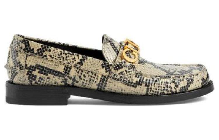 (WMNS) Gucci Python Print Logo Loafer 'Neutral' 700036-19Y00-9719