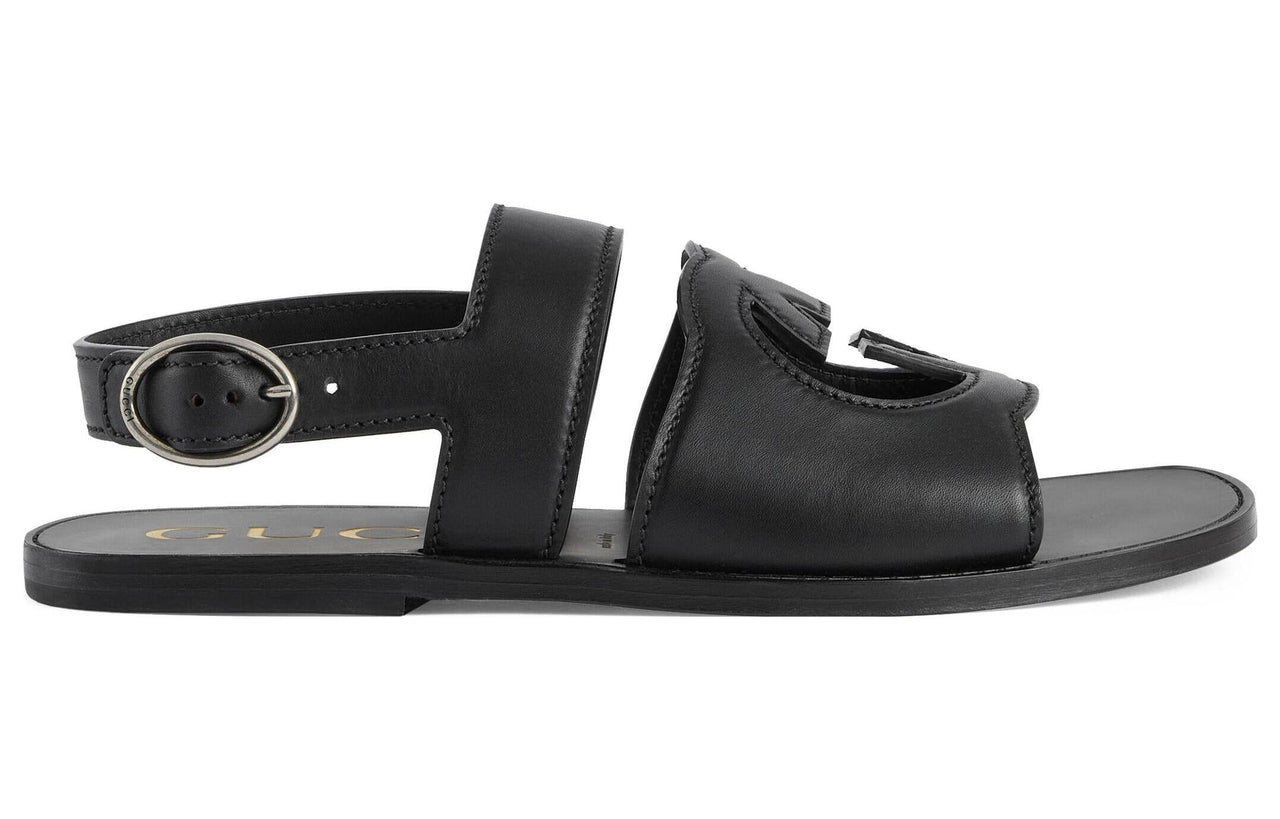 Gucci Cut-Out Detailed Interlocking G Sandals 'Black' 723627-US000-1000