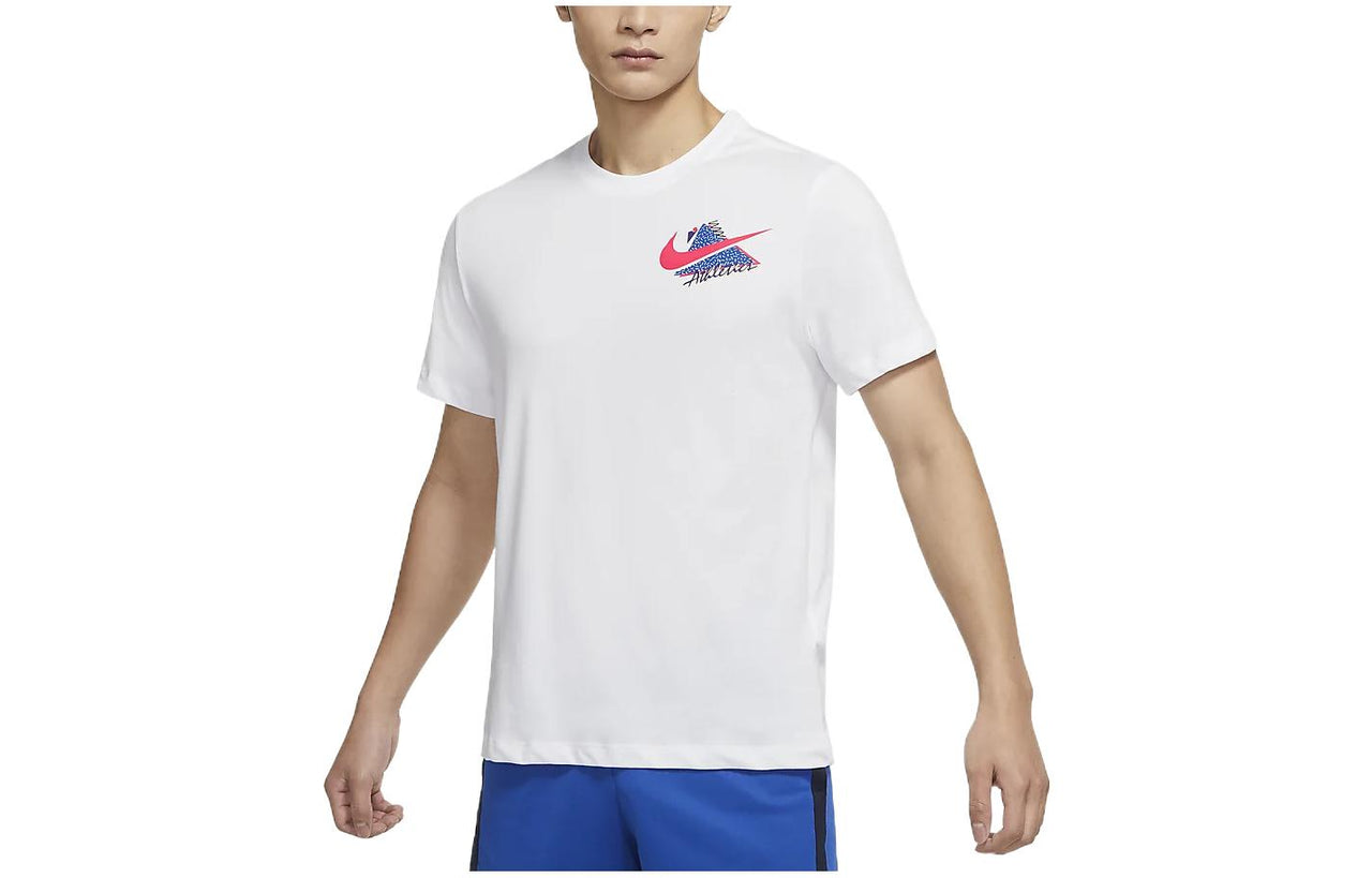 Men's Nike Back Alphabet Logo Round Neck Short Sleeve White T-Shirt DM6260-100