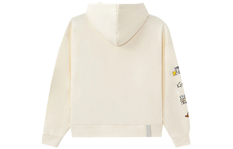 Li-Ning Skateboard Series Funny Pattern Printing Loose Pullover Hoodie 'Creamy White' AWDS177-3