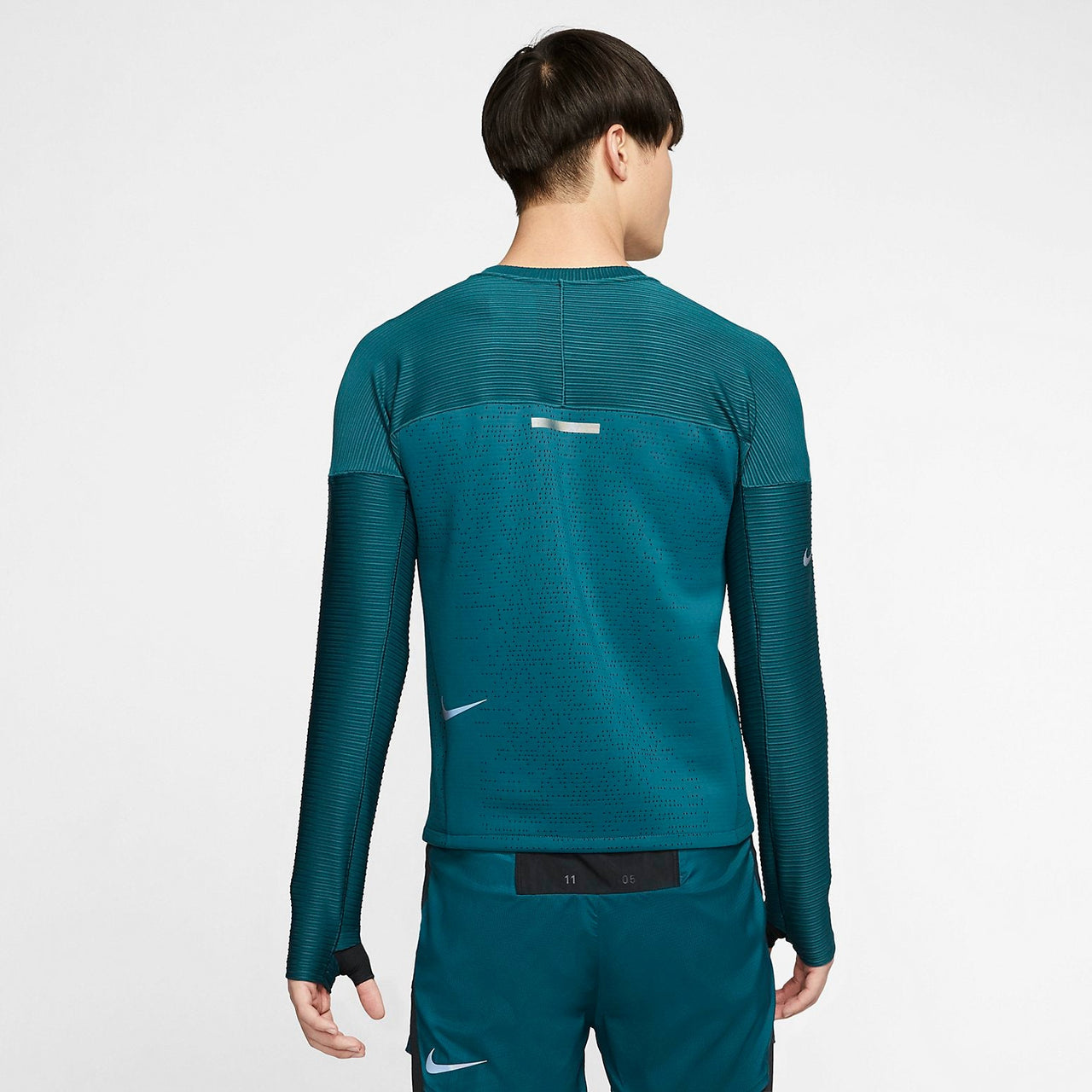 Nike Dry Mens Half 1/2 Zip Long Sleeve Running Shirt 'Green' CJ5742-347