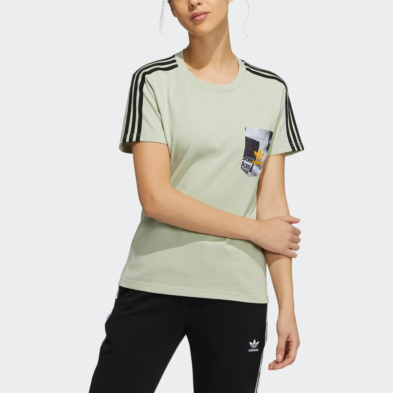(WMNS) adidas Originals Trefoil Short Sleeve T-shirt 'Light Green' HA1491