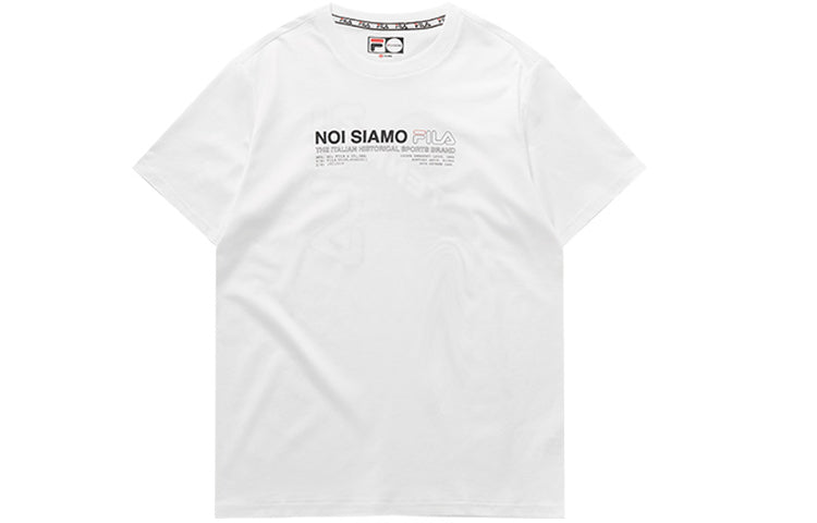 FILA FUSION Alphabet Printing Round Neck Sports Short Sleeve White T11M021110F-WT