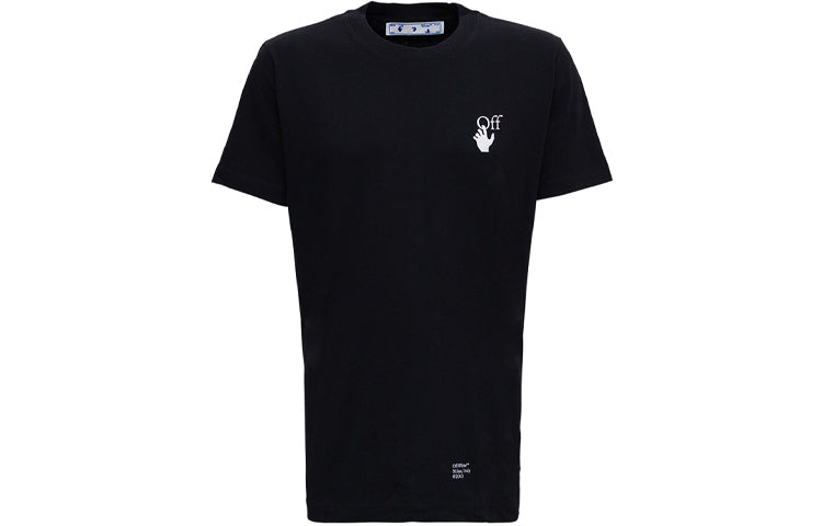 Off-White FW21 Alphabet Printing Round Neck Short Sleeve Version Black OMAA027F21JER0131001