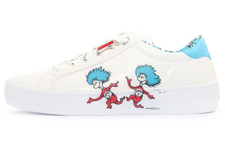 (WMNS) Dr. Seuss x Skechers Goldie 2.0 Low-Top Sneakers White/Blue 155324-WBLR