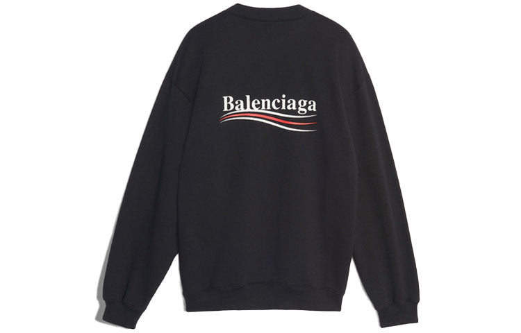 Men's Balenciaga Logo Printing Long Sleeves Black 556147TBV141000