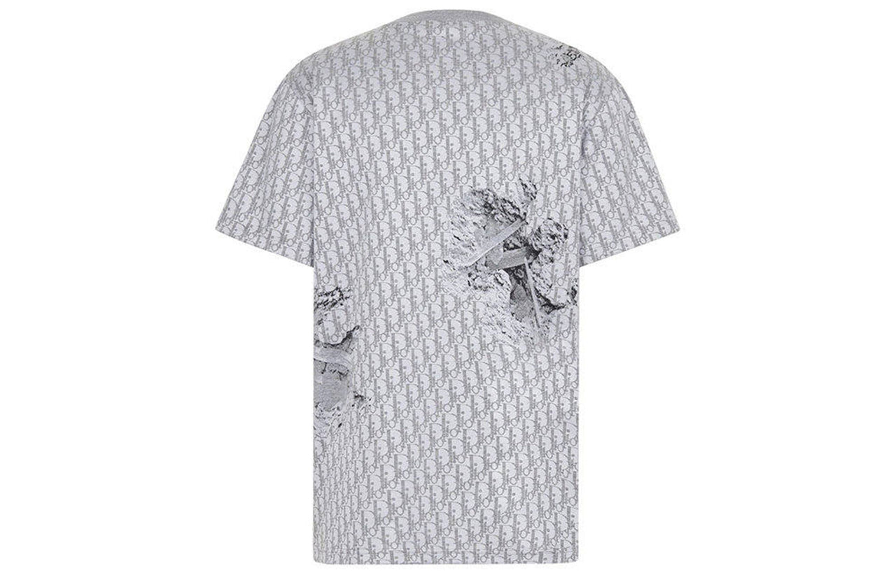 DIOR Twill Jacquard Short Sleeve For Men Grey 023J615E0626-C888