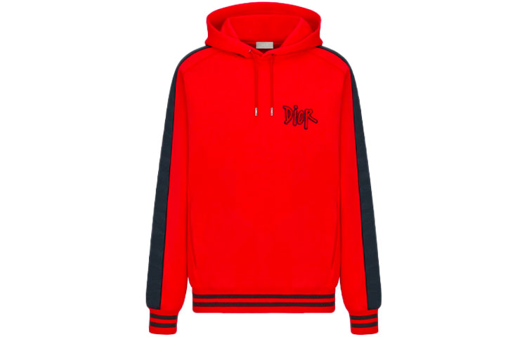 DIOR SS21 Color Matching Double-Sidedd T-Shirt For Men Red 183J653A0531-C385