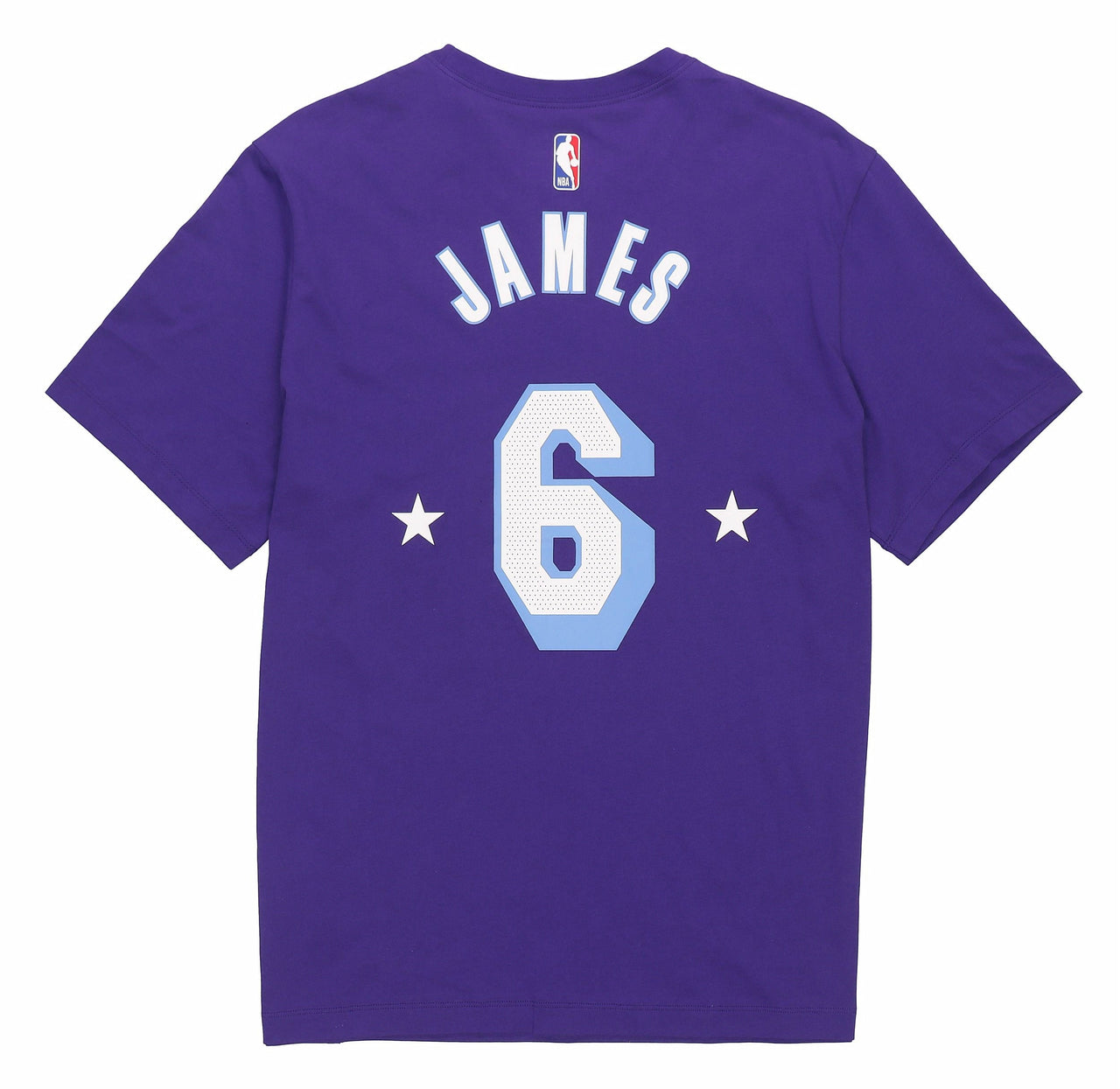 Nike City Edition Alphabet T-Shirt Lakers Lebron James No. 6 Asia Sizing 'Court Purple' DA7385-551