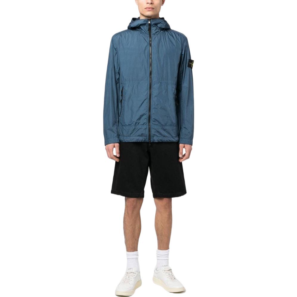 STONE ISLAND Crinkle Reps Light Hooded Jacket 'Dark Blue' 781540522-V0024