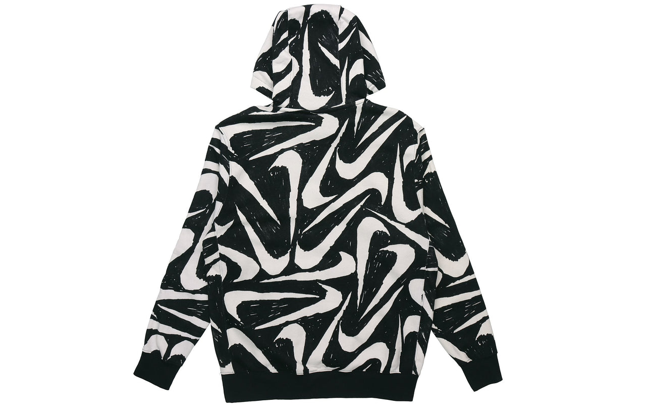 Nike Athleisure Casual Sports Printing Fleece Black CK2231-010