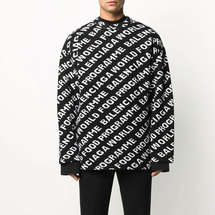 Balenciaga World Food Programme Allover Sweater 'Black' 612957T15651070