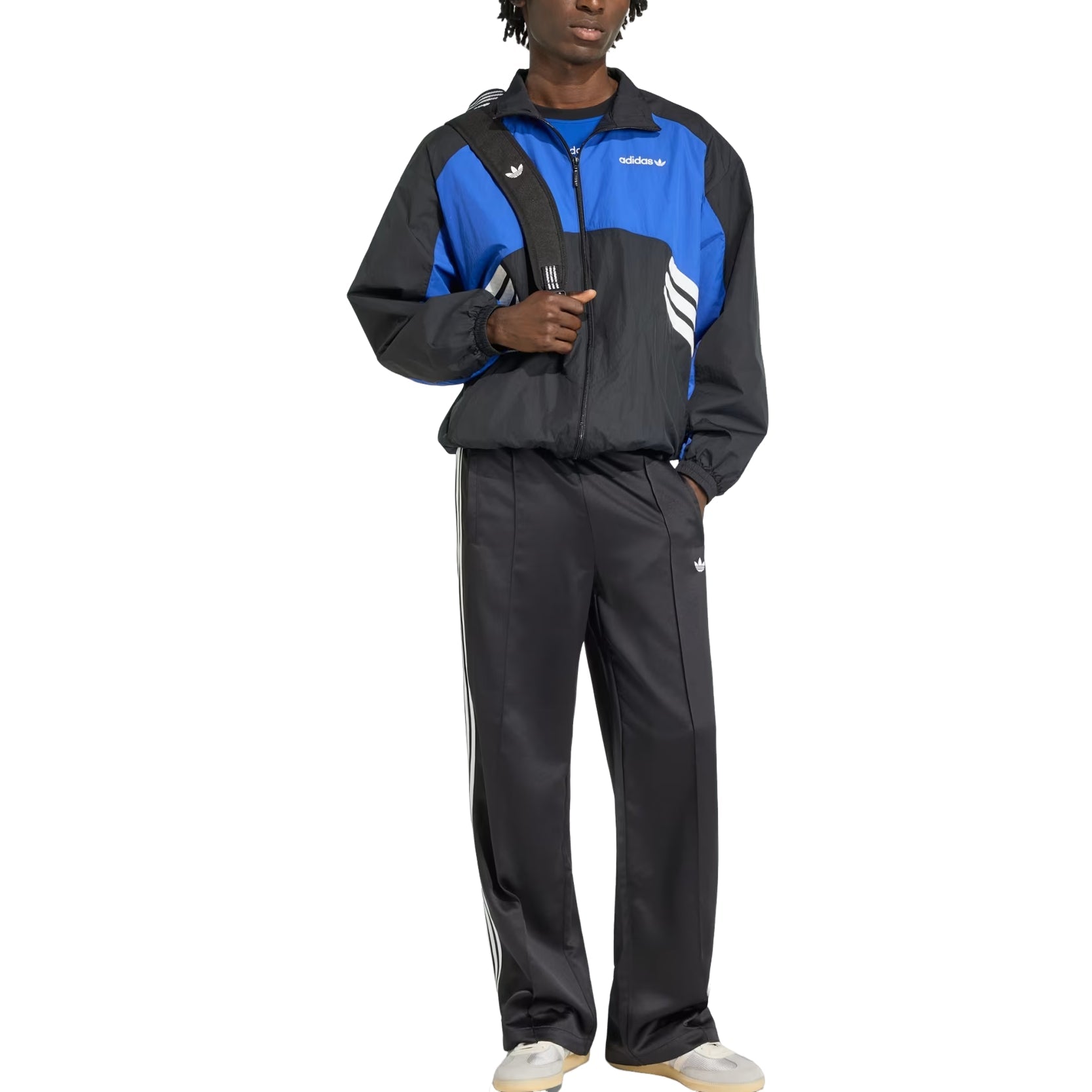 adidas Munich 93 Track Jacket Asia Sizing 'Black Royal Blue' KR7281