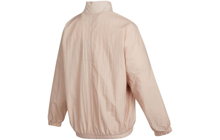 (WMNS) Nike Sportswear Essential Logo Pattern Wrinkled Woven Loose Stand Collar Jacket Pink DM6182-601