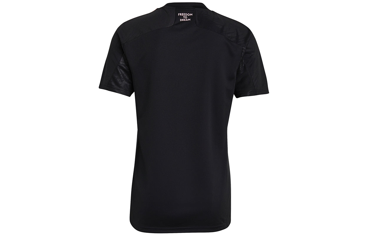 Men's adidas Imcf a Jsy Training Sports Short Sleeve Soccer/Football Jersey Miami International Team Away Black GI6424