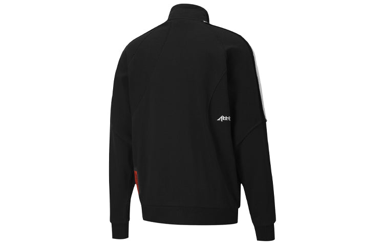 PUMA x ATTEMPT Crossover Embroidered Logo Stand Collar Knit Jacket Black 598258-01