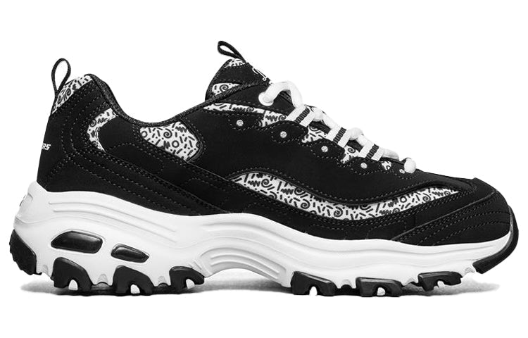(WMNS) Skechers D lites 1.0 White/Black 13169-BKW