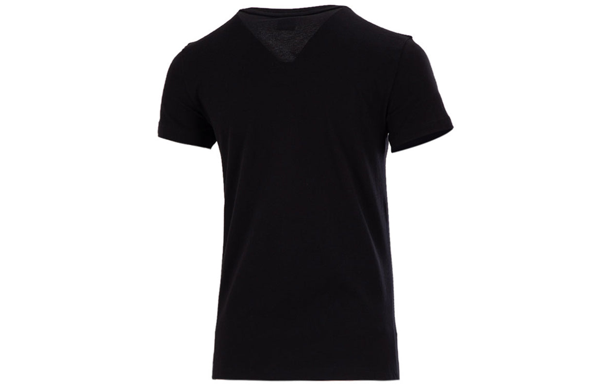 (WMNS) PUMA Classics Contrasting Colors Logo Printing Sports Round Neck Short Sleeve Black 532282-71