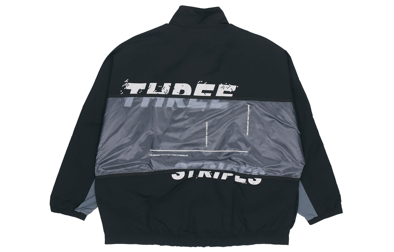 adidas M Wrd Wov Jkt Sports Loose Contrasting Colors Woven Stand Collar Jacket Black GL8673