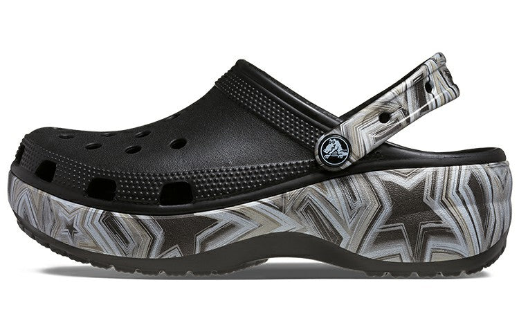 (WMNS) Crocs Classic Crush Disco Clog 'Black' 208123-0C4