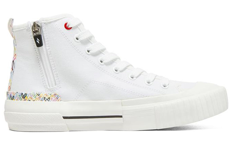 (WMNS) James Goldcrown x Skechers New Moon High-Top Canvas Shoes White 155512-WHT